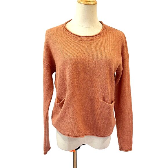 Madewell Chelsea Pocket Pullover Sweater Dusty Pink XS Acrylic Alpaca - Picture 3 of 10